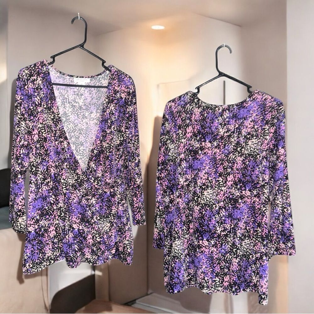 Liz Claiborne Blouse l Plunging Neckline l 1X l Like New